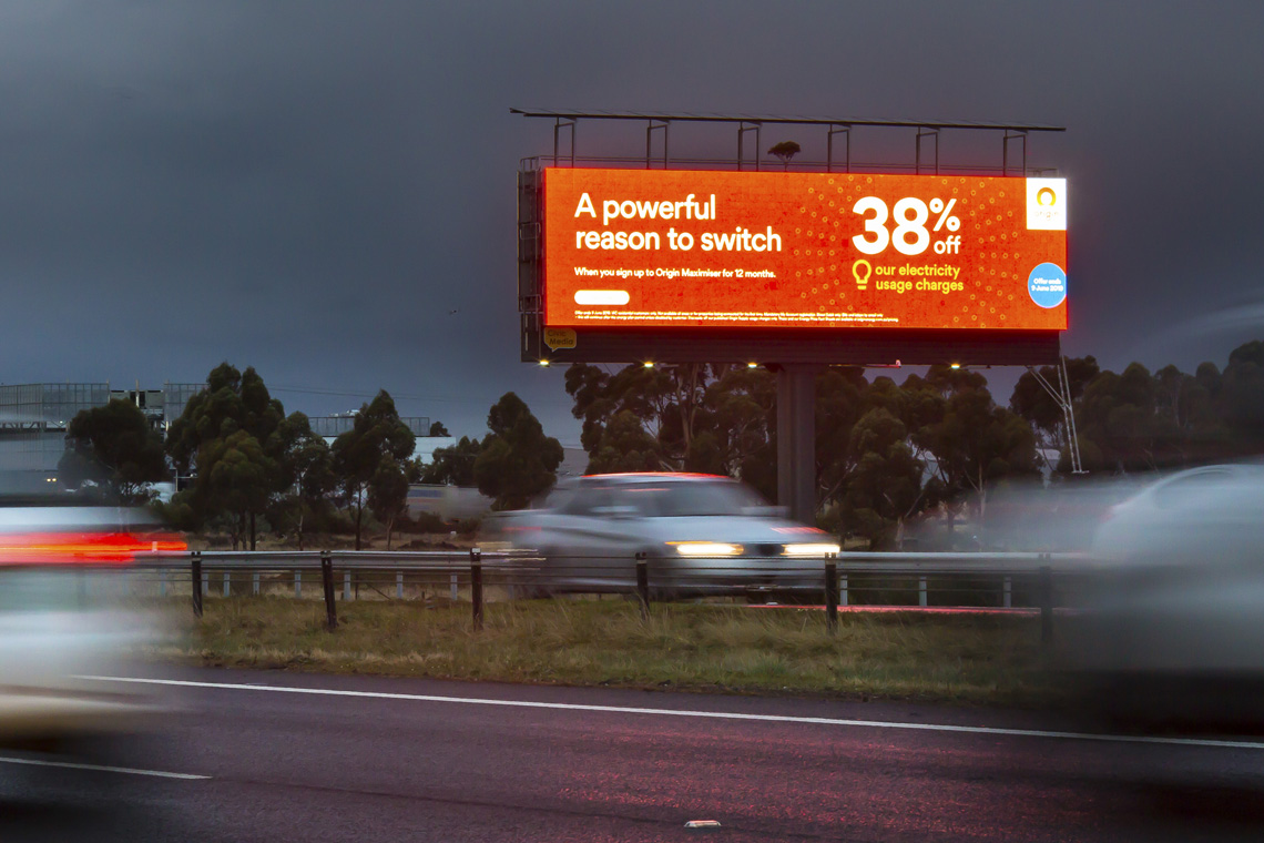 One of our many digital billboards that can be located throughout Melbourne